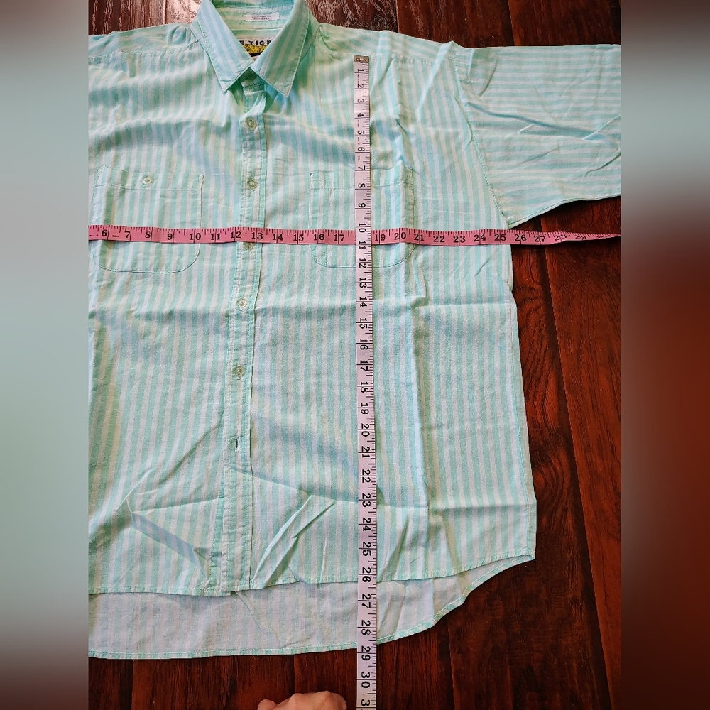 Le Tigre Aqua Striped Casual Button Down Shirt - Picture 5 of 5